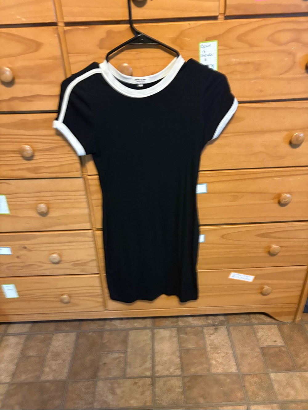 Heart Hips Black High-Low Dress with White Trim